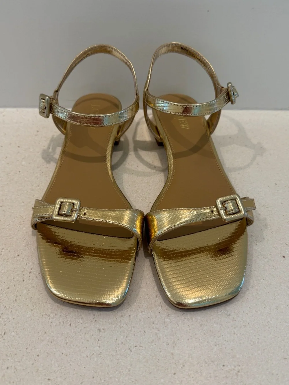 Gold Ankle-Strap Sandals - NEW!! - Picture 2 of 9